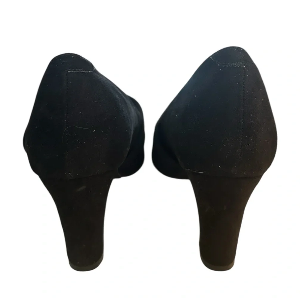 Journee Collection Black Suede Multi-Strap Mary Jane Heels Women’s Size 9 - Picture 4 of 9
